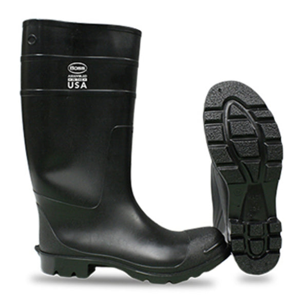 Boss 2KP396210 PVC Knee Plain Toe Boot, #10 x 16 inch, Black