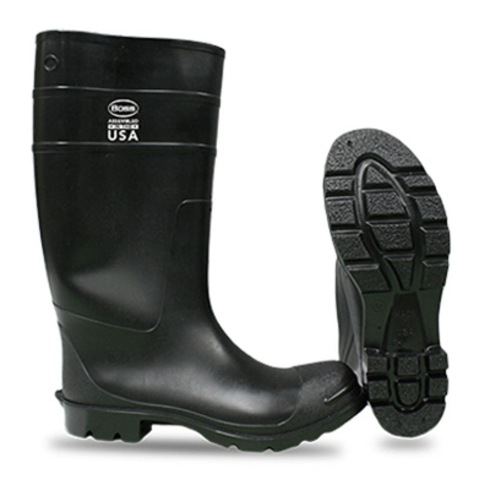 Boss 2KP396213 PVC Knee Plain Toe Boot, #13 x 16 inch, Black