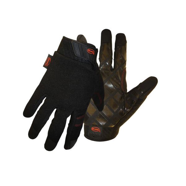 Boss 5211L Diamond Grip Mechanic Gloves, Black