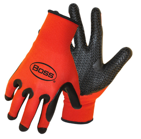 Boss 8417L Tread Grip Pattern Palm Gloves, Red