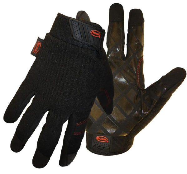 Boss 5211M Diamond Grip Mechanic Gloves, Black
