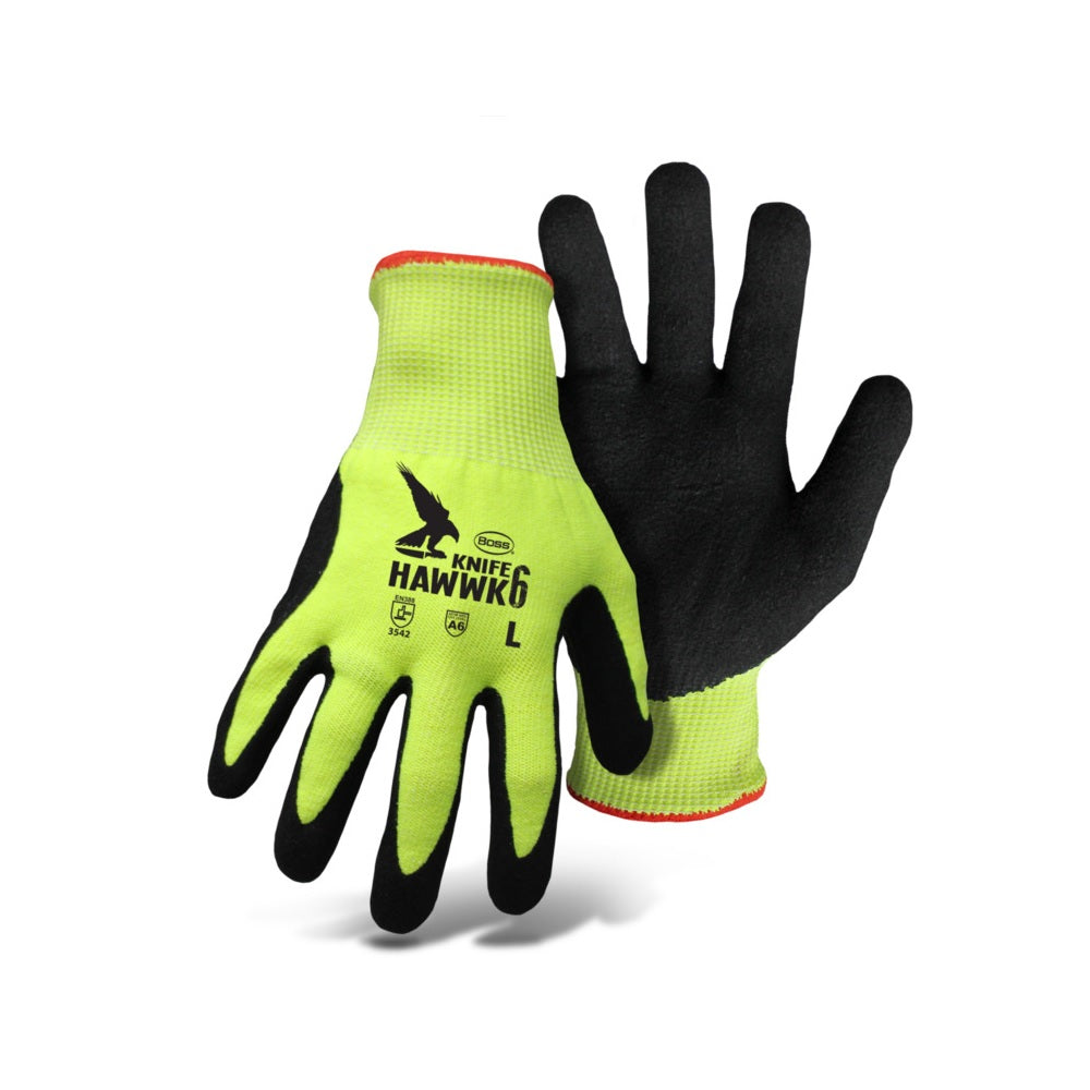 Boss 7007NL Cut Resistant Palm Dip Gloves, Green