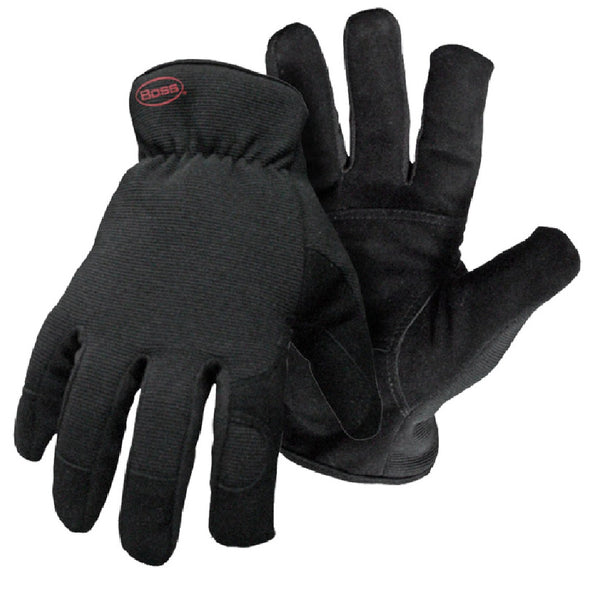 Boss 4143S Insulated Grain Goatskin Palm Gloves, Black, Small