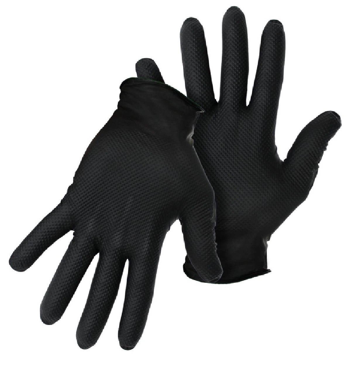 Boss 1UH0088BM Disposal Gloves with Diameter Grip, Black, Medium
