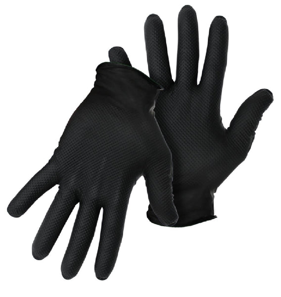 Boss 1UH0088BM Disposal Gloves with Diameter Grip, Black, Medium