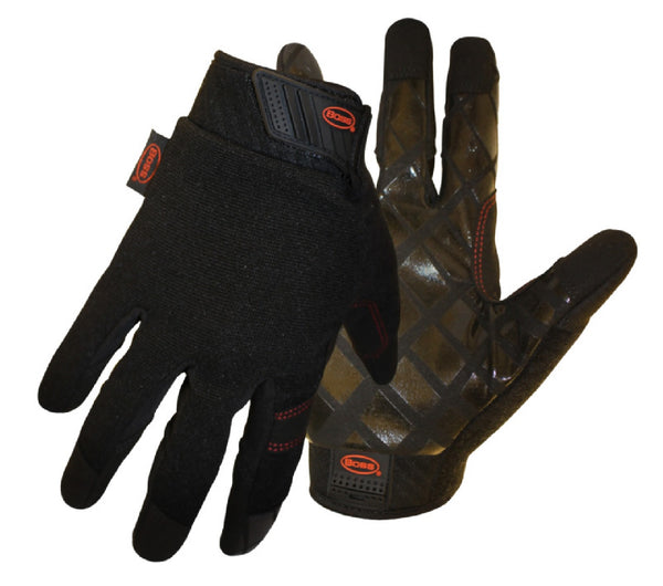 Boss 5211X Diamond Grip Mechanic Gloves, Black