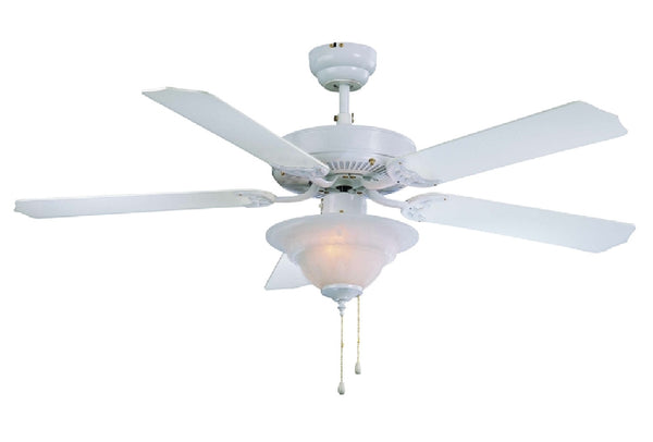 Boston Harbor CF-B552+1F242WH Ceiling Fan with 1 Dome Light, White