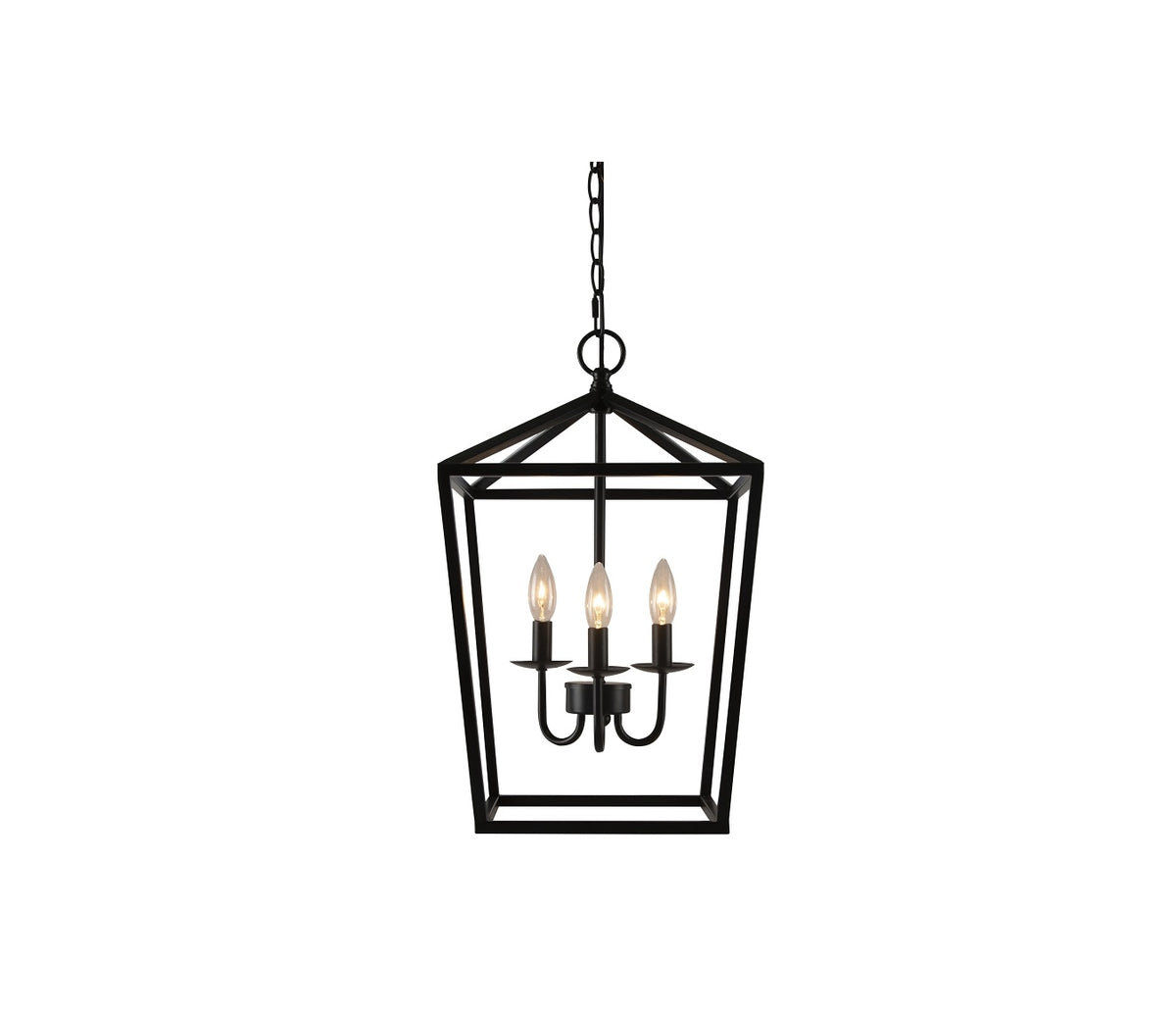 Boston Harbor LS10613 Pendant Light, Black Fixture, 3-Lamp