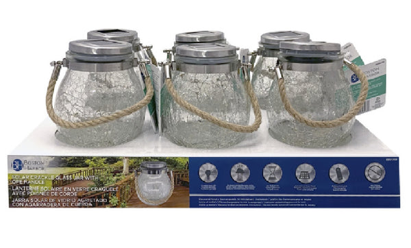 Boston Harbor 26149 Solar Tabletop Glass Jar Light, 1-Lamp