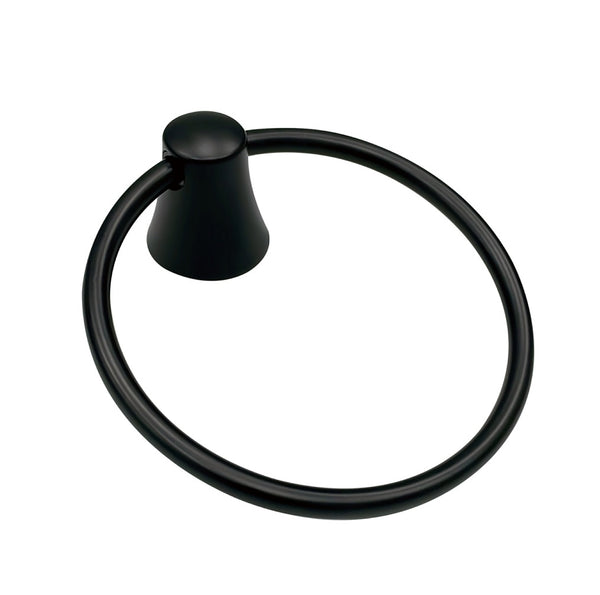 Boston Harbor 8760 Wall Mounting Towel Ring, Matte Black, 6 inches