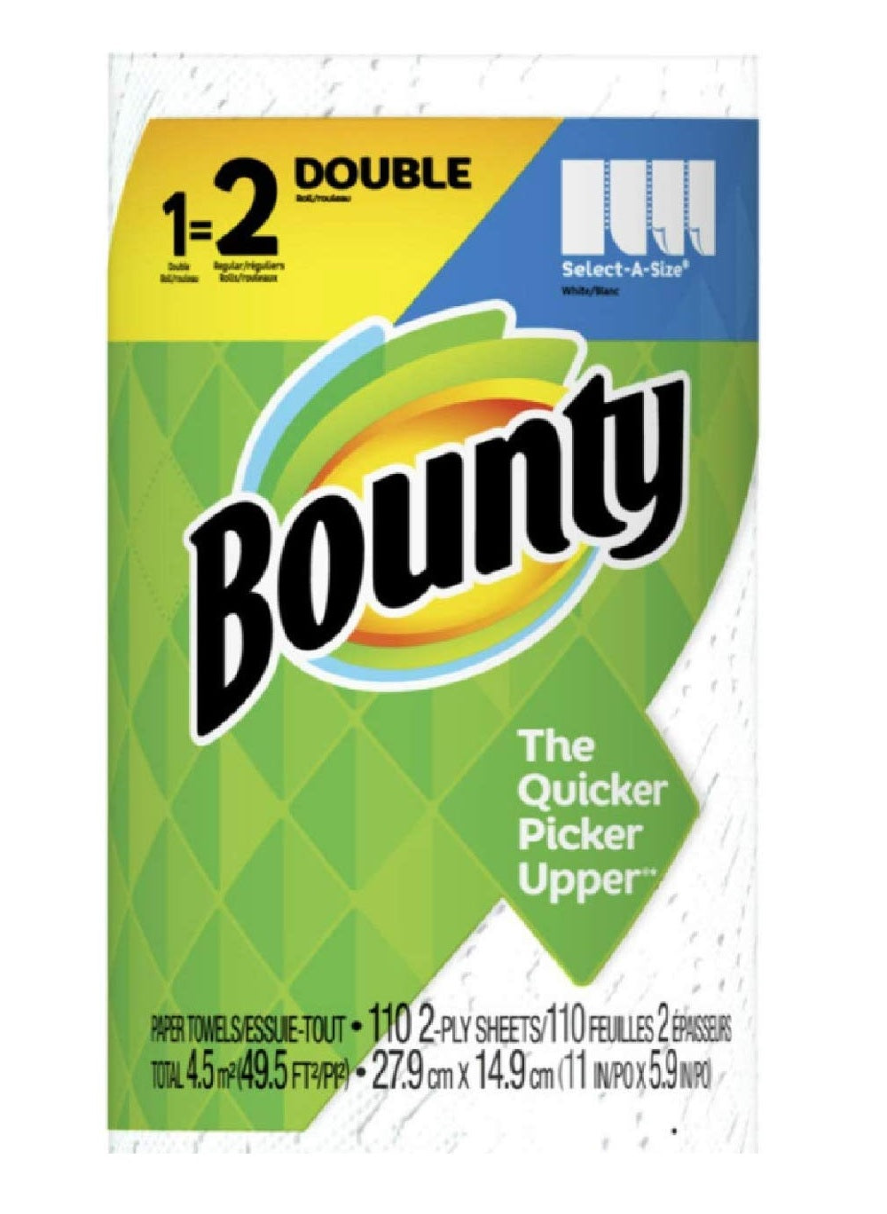 Bounty 47649 Double Paper Towel, White