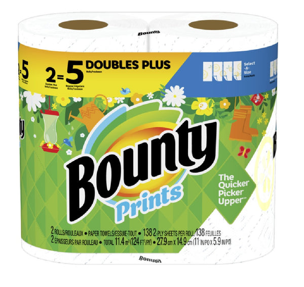 Bounty 76235 Prints Paper Towels, 138 sheet