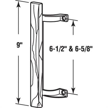 Prime-Line C 1190 Sliding Glass Door Pull Handle, Die Cast Aluminum, 9 Inch