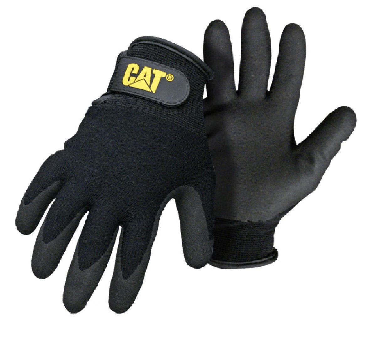 Cat CAT017414L Nylon Coated String Knit Gloves, Black, Large