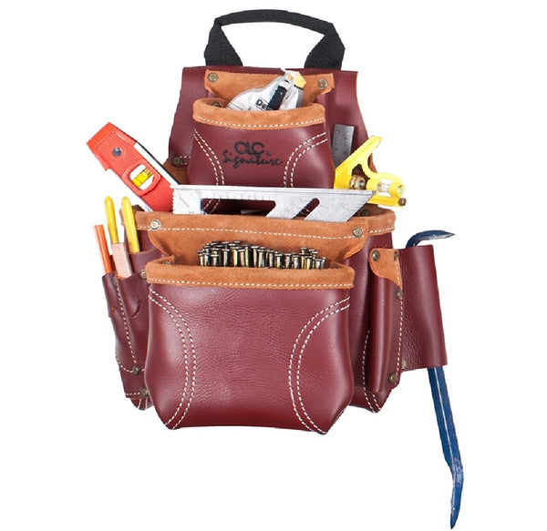 CLC 21685 Heavy Duty Tool And Nail Leather Bag, 8 Pockets