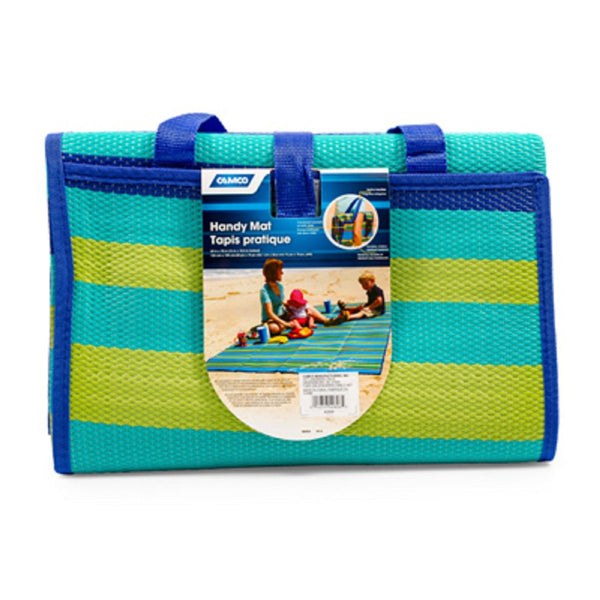 Camco 42806 Handy Mat Turquoise Stripe, Multi Color