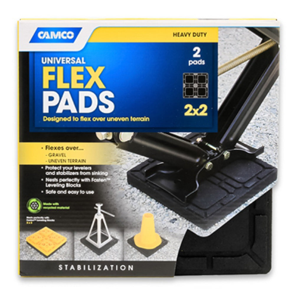 Camco 44600 Universal Leveling Block Flex Pads, Black, 8.5 Inch x 8.5 Inch