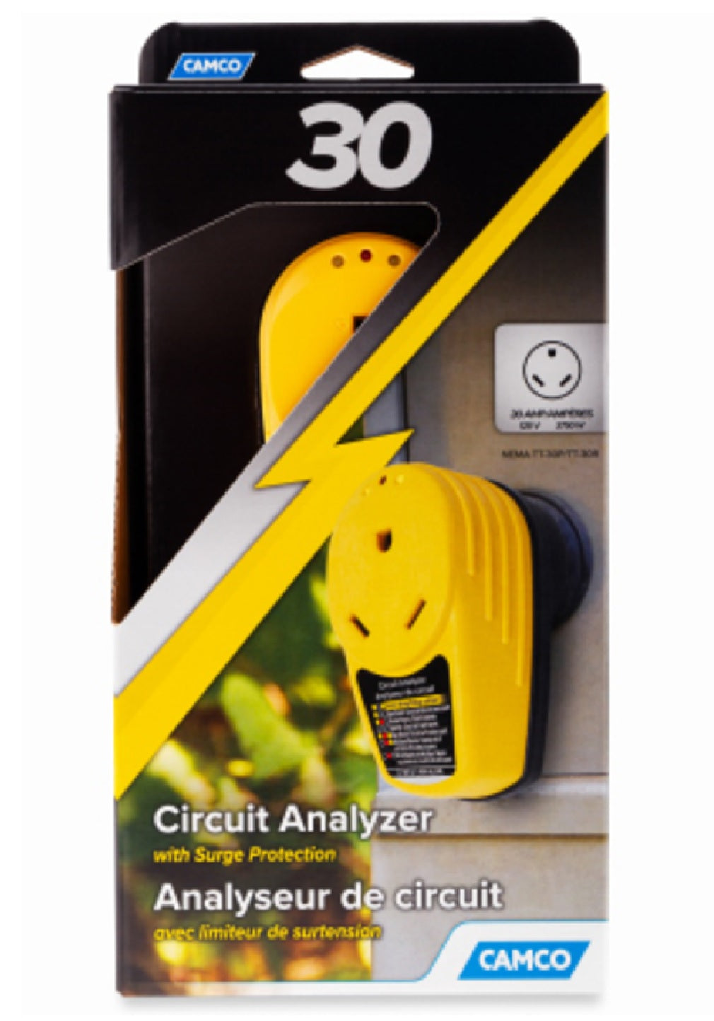Camco 55310 PowerGrip Circuit Analyzer Adapter, 30 Amp