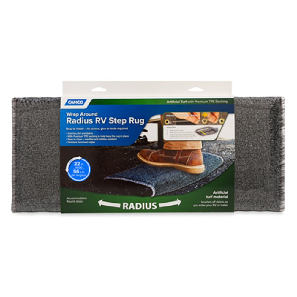 Camco 42950 Wrap Around Step Rug, Gray