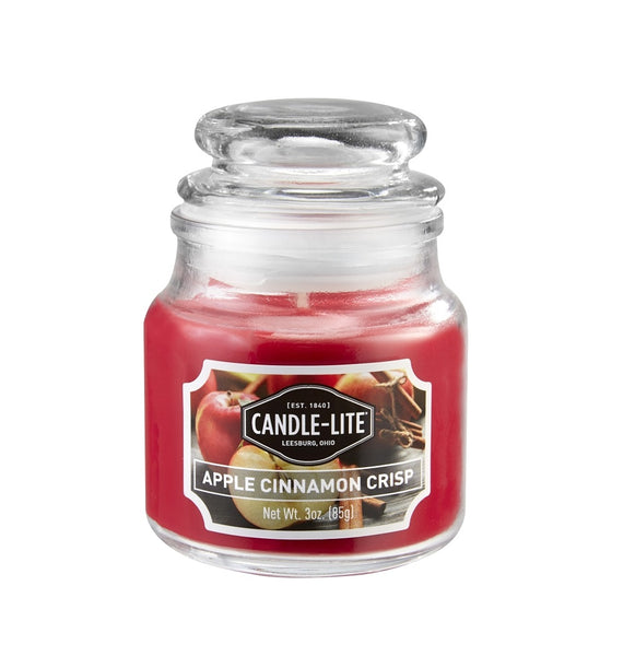 Candle-Lite 4449021 Decorative Jar Candle, Apple Cinnamon Crisp, 3 Oz