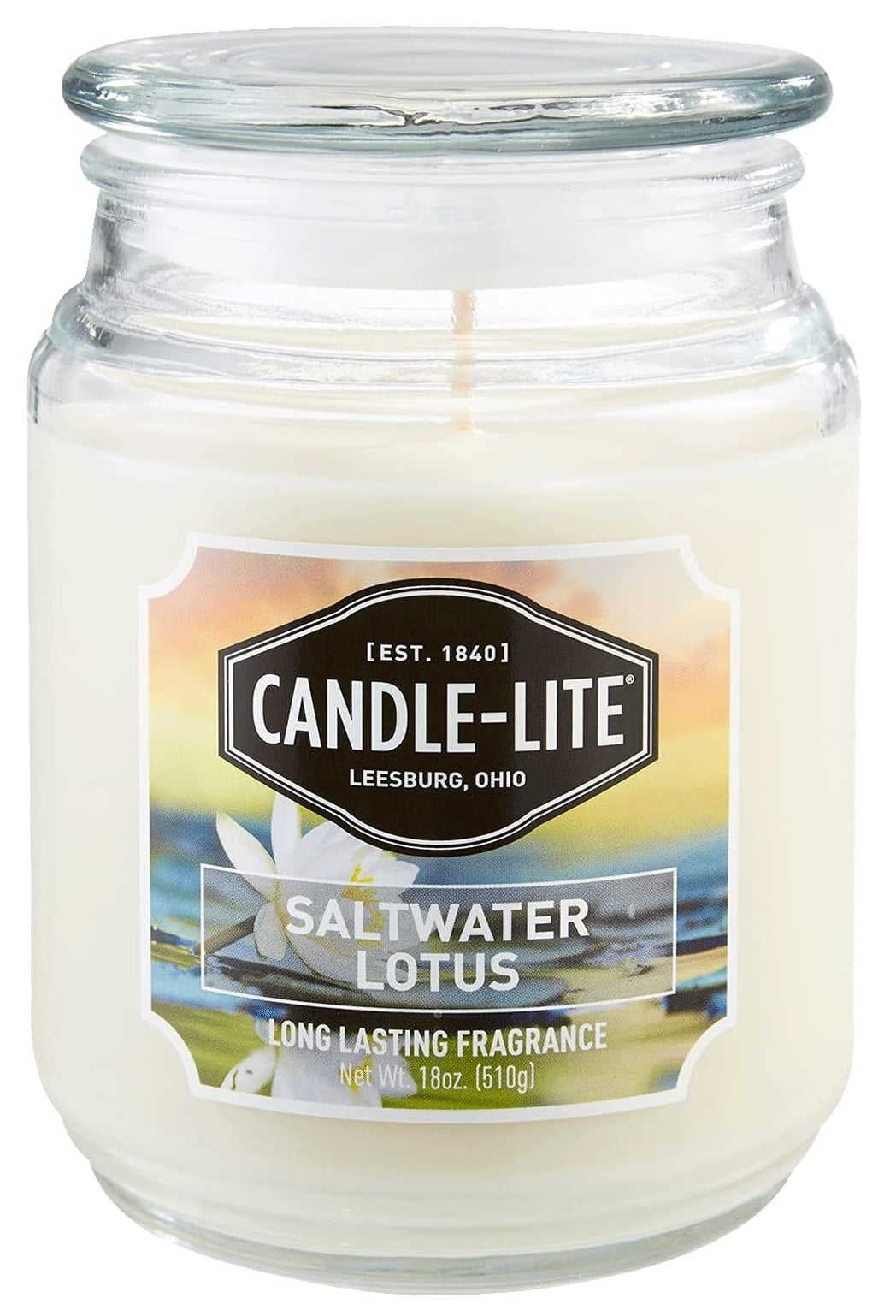Candle Lite 3297330 Saltwater Lotus Scented Candle, 18 Oz