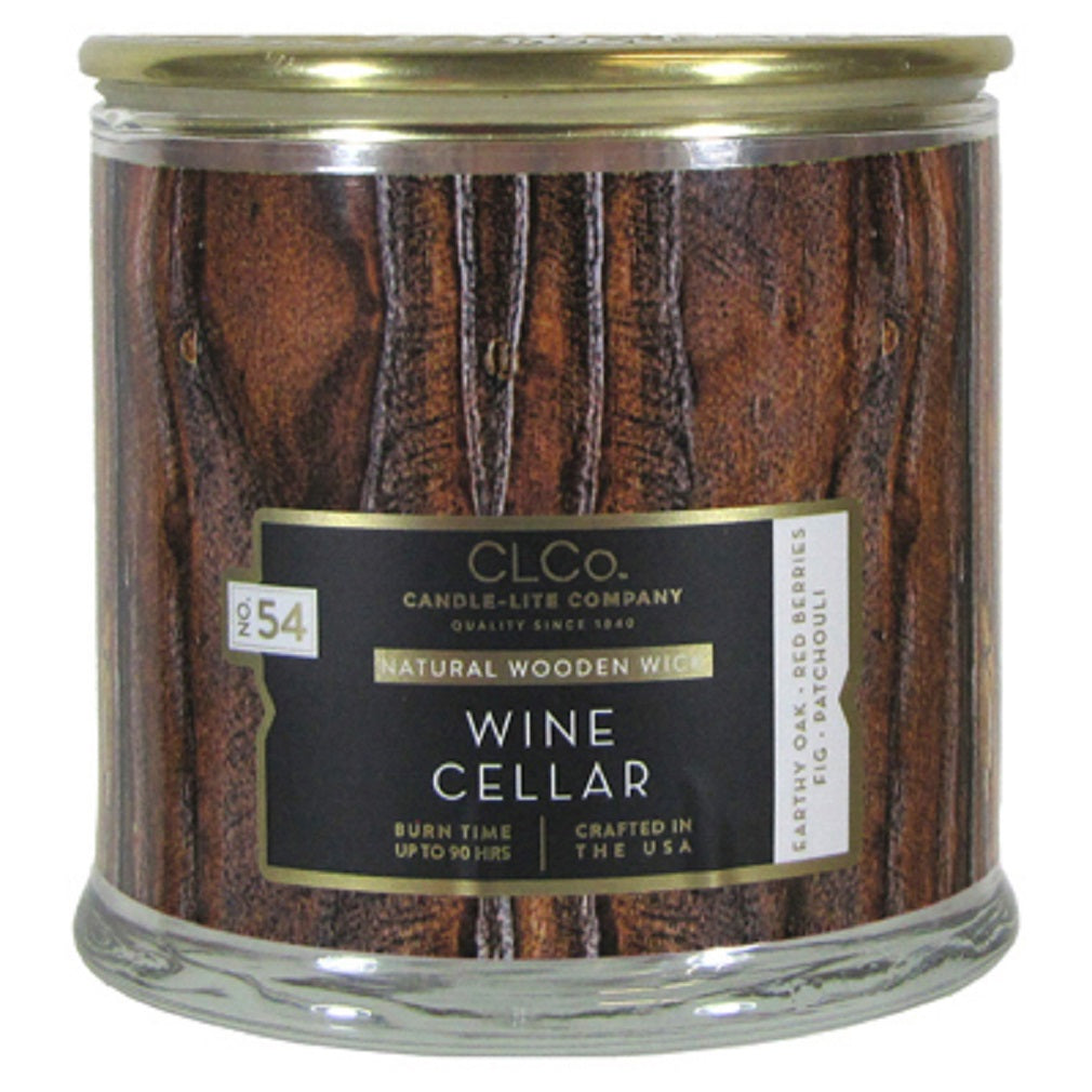 Candle Lite 4330667 Wine Cellar Wood Wick Candle, 14 OZ