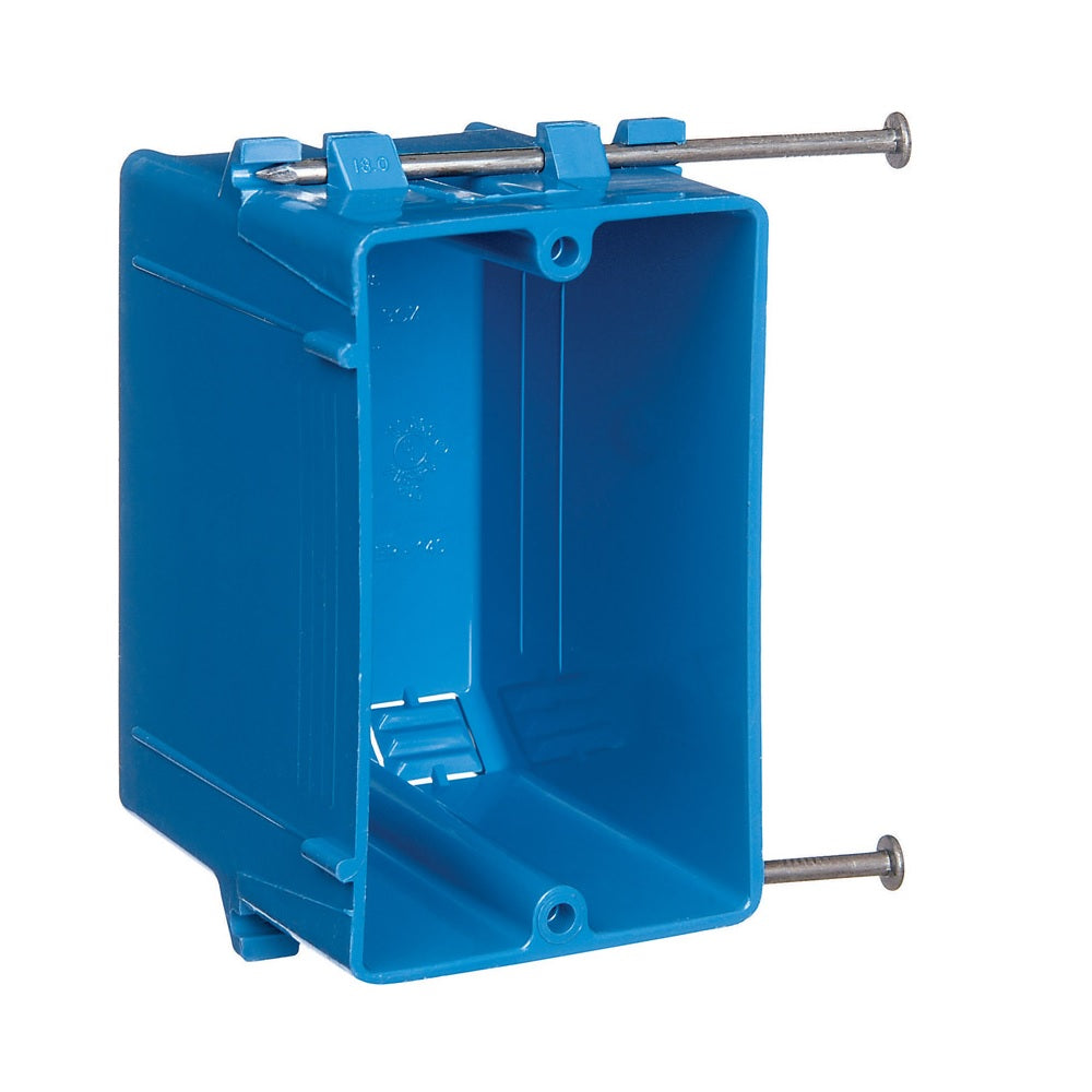 Carlon B118A Rectangle Outlet Box, Blue, PVC