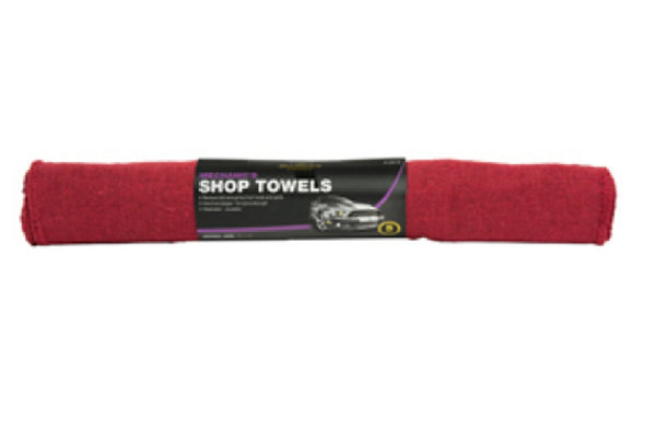 Carrand 40046 Cotton Shop Towel, Red