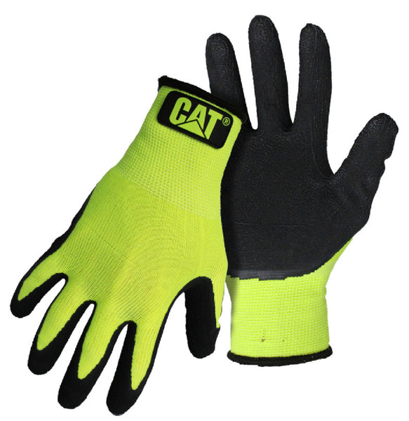 Cat CAT017418L Hivis Poly Knit Coated Palm Gloves