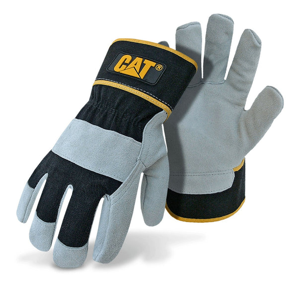 Cat CAT013201L Men's Cowhide Split Leather Palm Gloves, Large