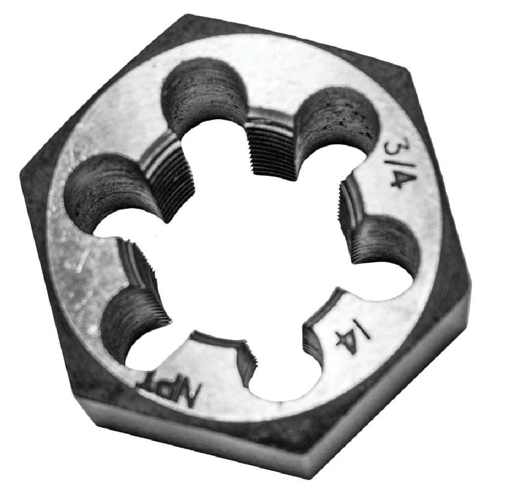 Century Drill & Tool 98305 3/4-14 NPT Hexagon Pipe Die, 1-13/16 Inch