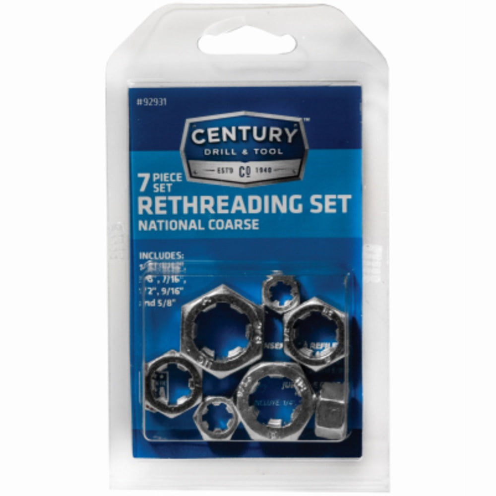 Century Drill & Tool 92931 Re-Threading Die Set, High Carbon Steel