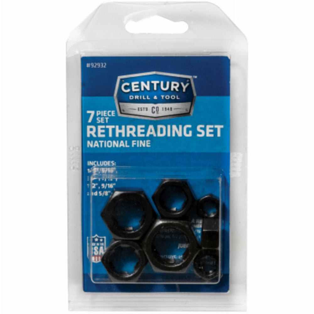 Century Drill & Tool 92932 Re-Threading Die Set, High Carbon Steel