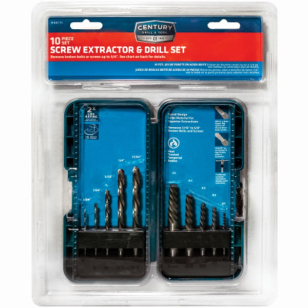Century Drill & Tool 88710 Screw Extractor & Left Hand Drill Bits Set