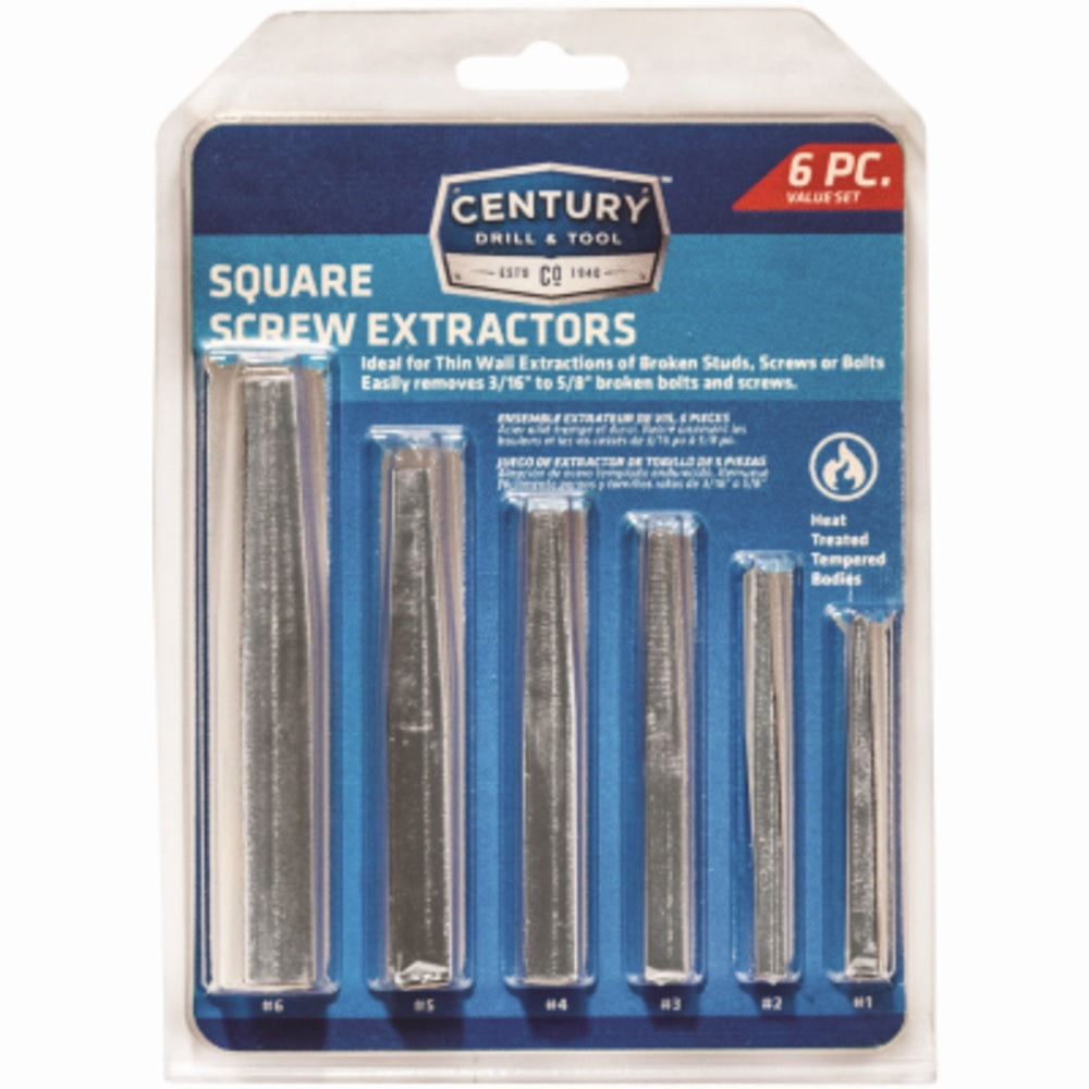 Century Drill & Tool 73214 Square Flute Screw Extractor Set