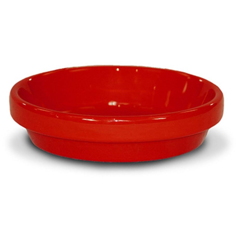 Ceramo PCSABX-4-R-TV Powder Coated Ceramic Saucer, Red