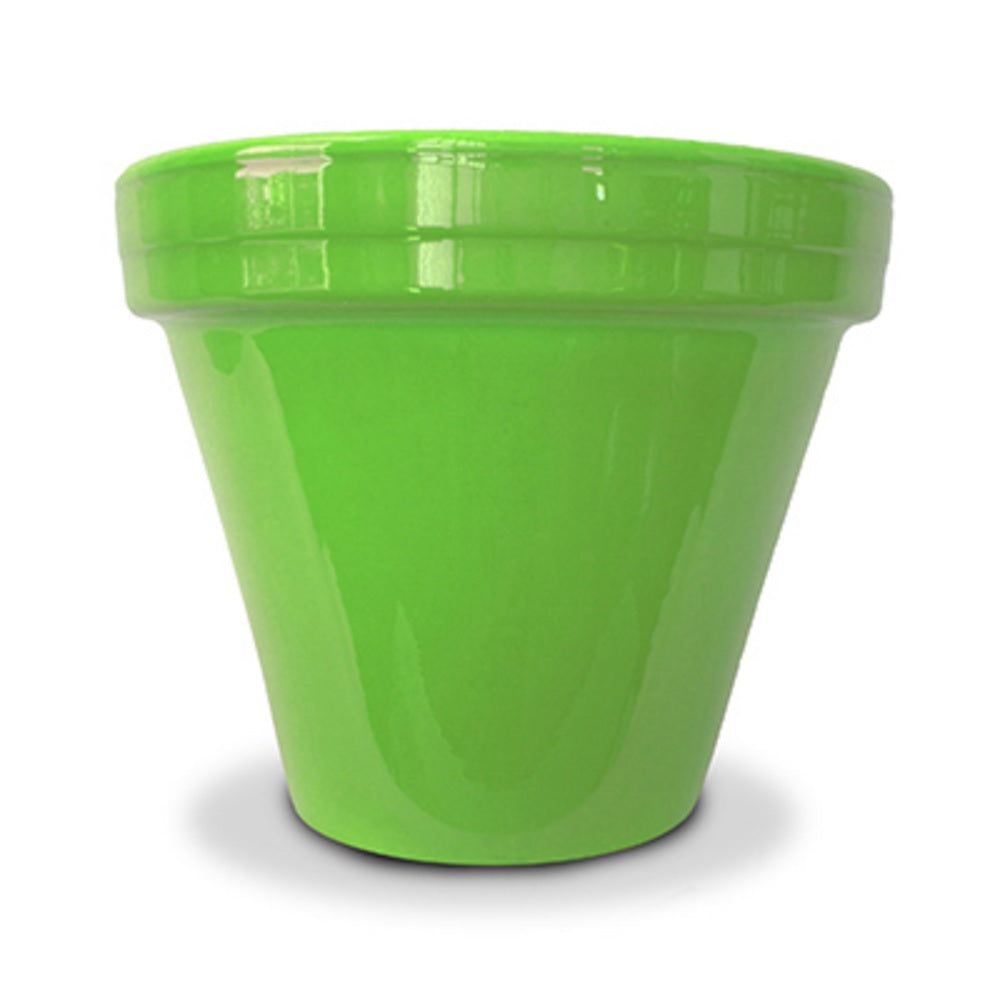 Ceramo PCSBX-8-BG-TV Powder Coated Ceramic Standard Flower Pot, Bright Green