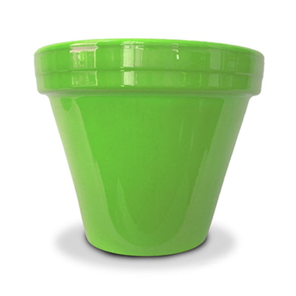 Ceramo PCSBX-6-BG-TV Powder Coated Ceramic Standard Flower Pot, Bright Green