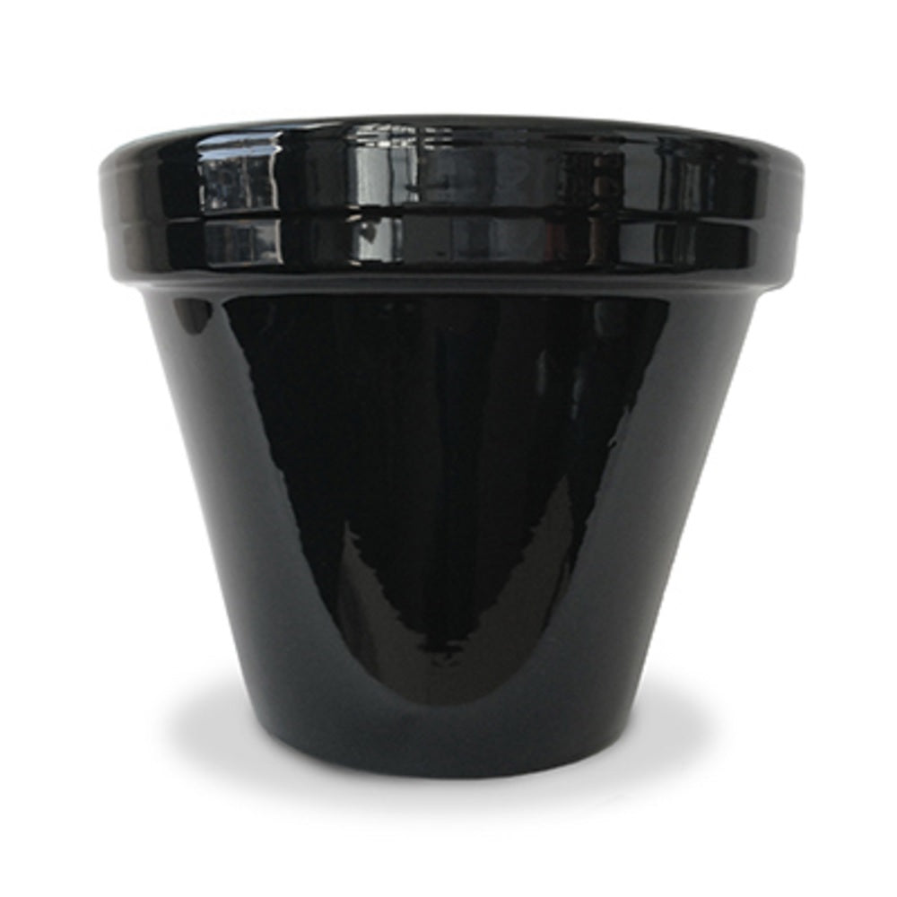 Ceramo PCSBX-4-BL-TV Powder Coated Ceramic Standard Flower Pot, Black