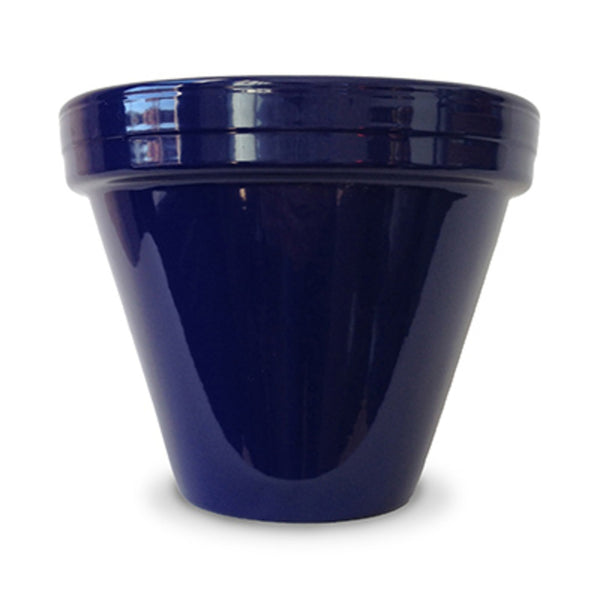Ceramo PCSBX-4-B-TV Powder Coated Ceramic Standard Flower Pot, Cobalt