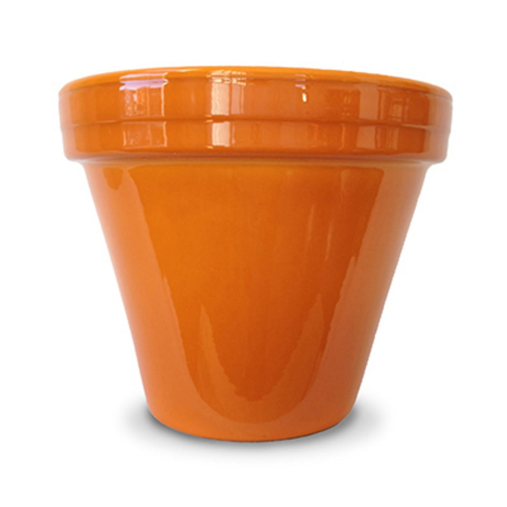Ceramo PCSBX-4-O-TV Powder Coated Ceramic Standard Flower Pot, Orange