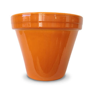 Ceramo PCSBX-8-O-TV Powder Coated Ceramic Standard Flower Pot, Orange