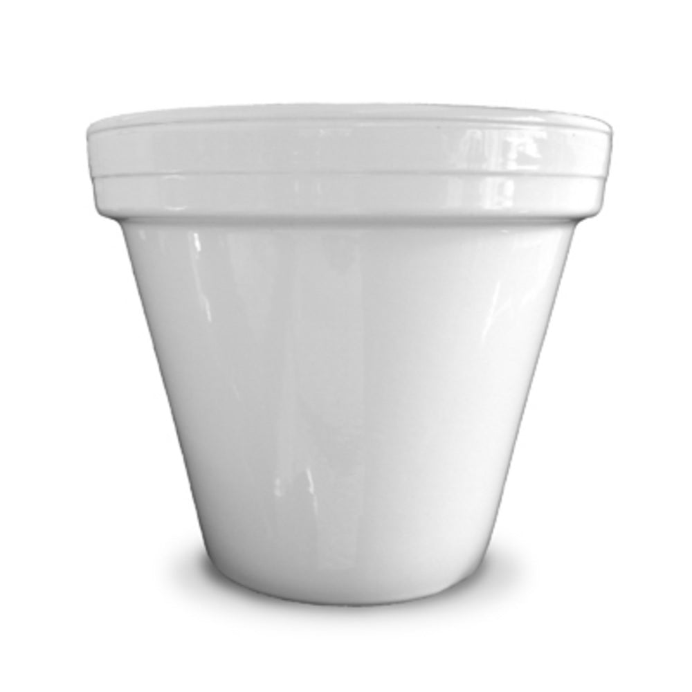 Ceramo PCSBX-4-W-TV Powder Coated Ceramic Standard Flower Pot, White
