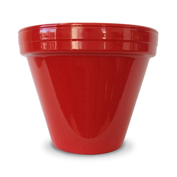 Ceramo PCSBX-8-R-TV Powder Coated Ceramic Standard Flower Planter, Red