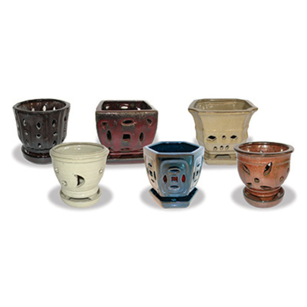 Ceramo SOPCP-5-ASST Orchid Pot, Assorted Colors