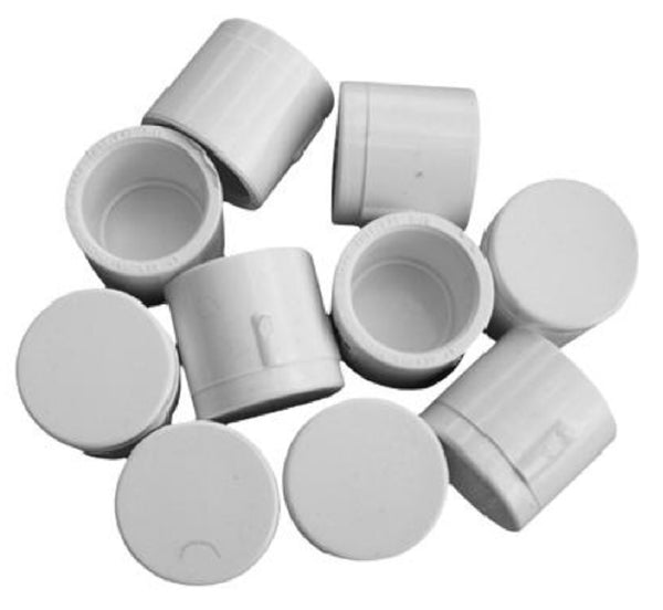Charlotte Pipe PVC 02116C 0600HA PVC Pressure Slip Cap, White, 1/2 Inch