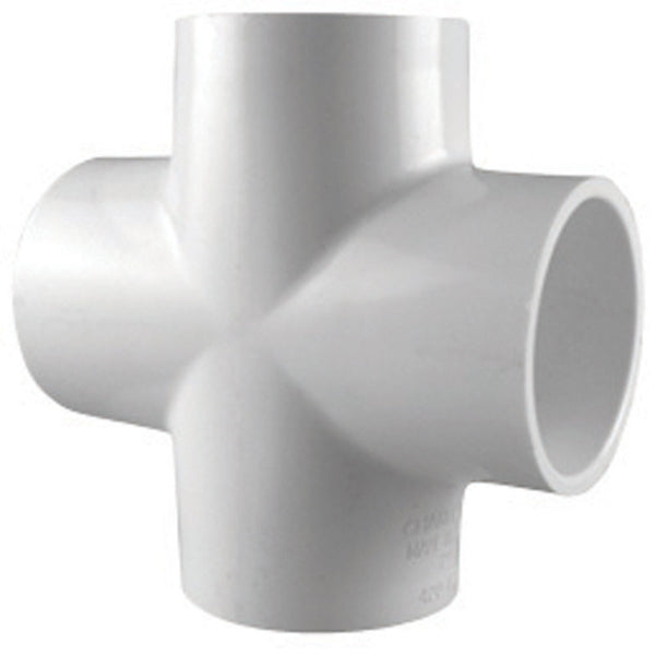 Charlotte Pipe PVC 02410 1400HA Cross Pipe Fitting, White