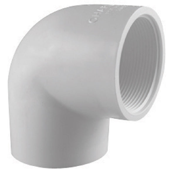 Charlotte Pipe PVC 02301 1000HA 90 Degree Elbow, White