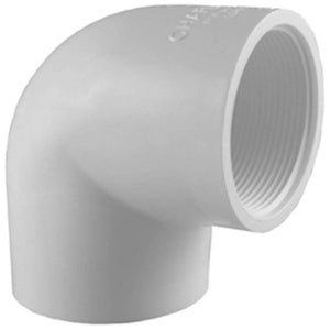 Charlotte Pipe PVC 02301 1200HA 90 Degree Elbow, White