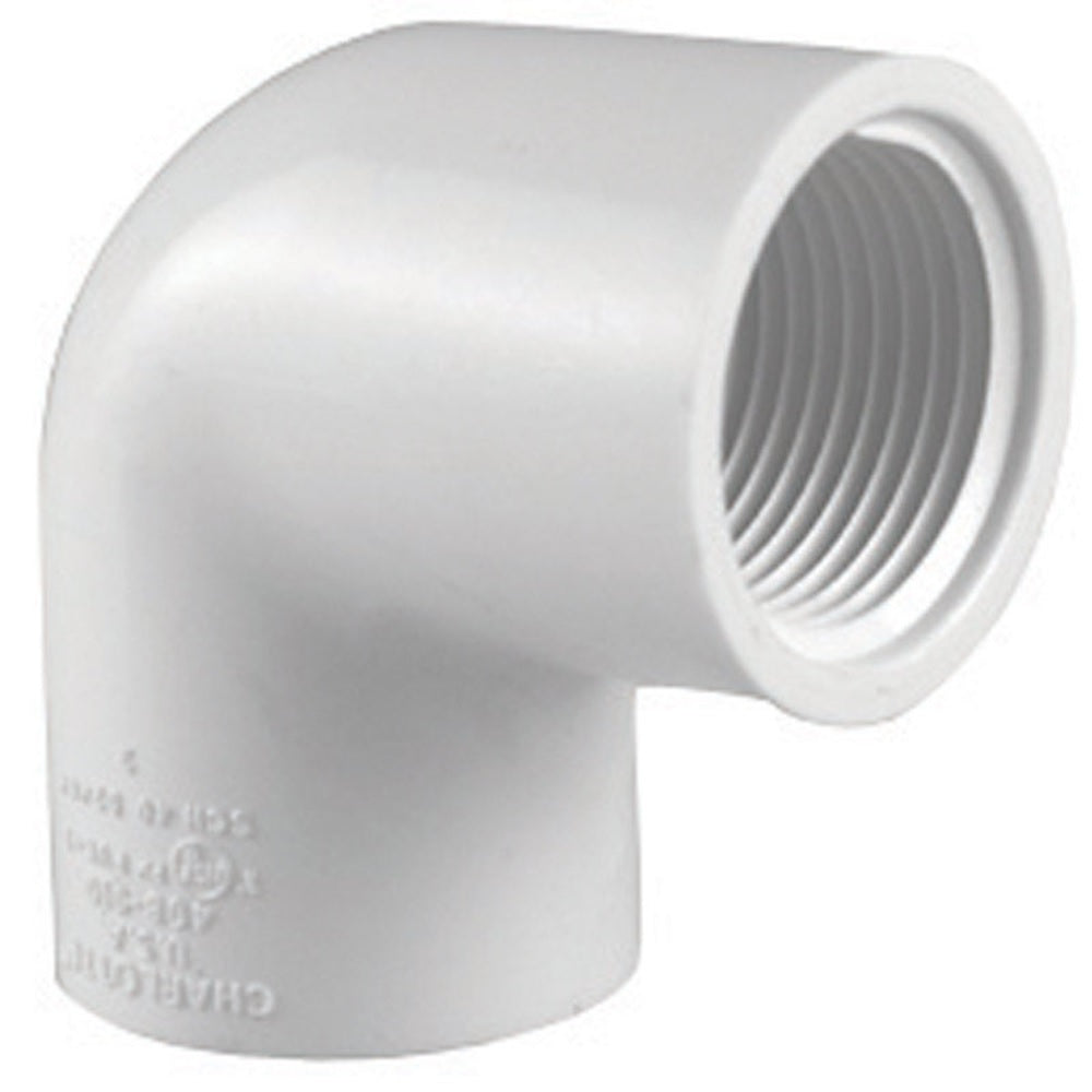 Charlotte Pipe PVC 02302 1000HA 90 Degree Elbow, White